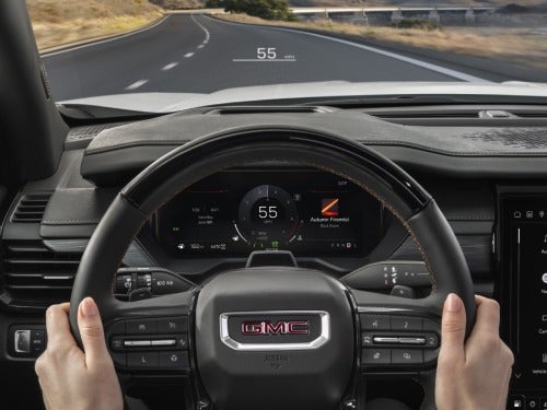 2025 GMC Acadia view of dash showing head up display
